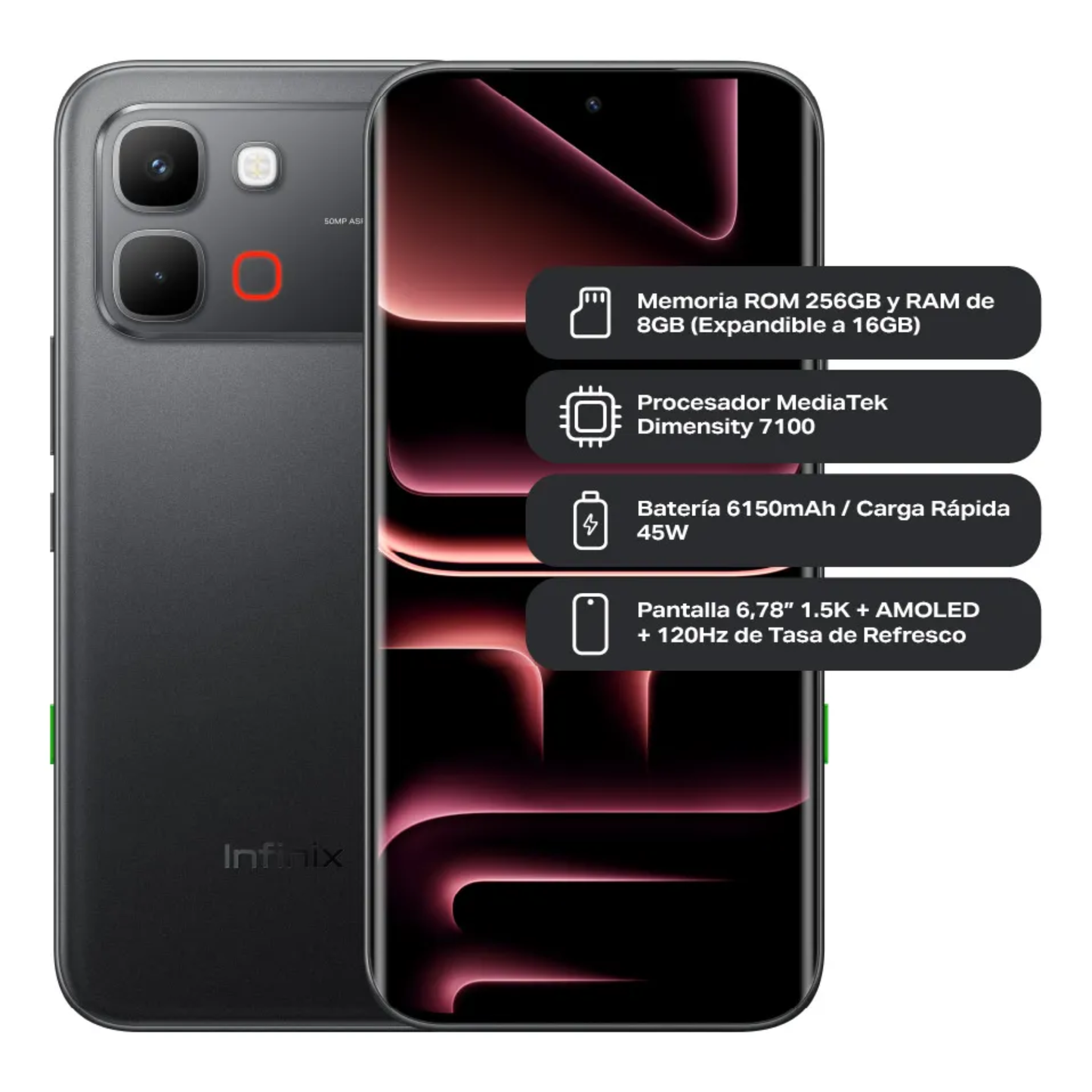 Celular Infinix Note Edge 5G curvo 256/8+8